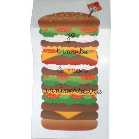 Invitation à un Anniversaire Hamburger
