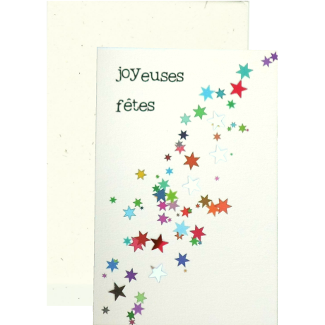 carte joyeuses fêtes aux étoiles