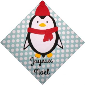 carte joyeux noël au pingouin