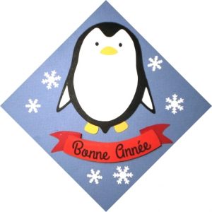 carte bonne année au pingouin