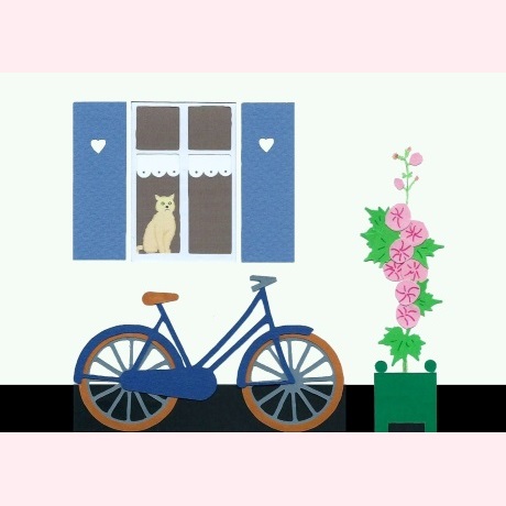 carte postale à la bicyclette bleue