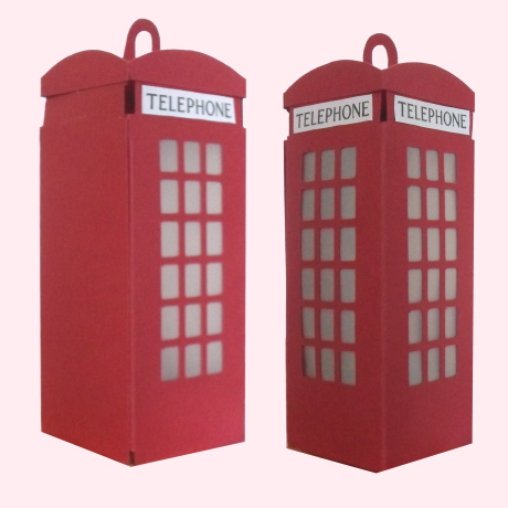 Set de trois décorations cabine téléphonique
