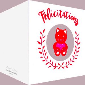 carte félicitations chat rouge